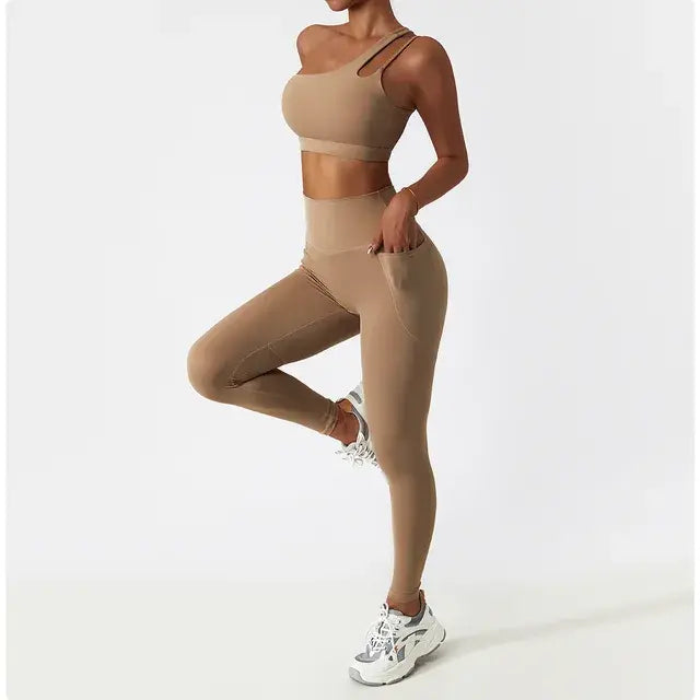 Domina One Shoulder Two Piece Set